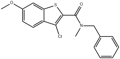 N-benzyl-3-chloro-6-methoxy-N-methyl-1-benzothiophene-2-carboxamide Struktur