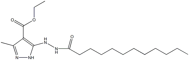 ethyl 5-(2-dodecanoylhydrazino)-3-methyl-1H-pyrazole-4-carboxylate Struktur