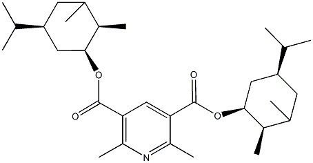 bis(5-isopropyl-2,3-dimethylcyclohexyl) 2,6-dimethyl-3,5-pyridinedicarboxylate Struktur