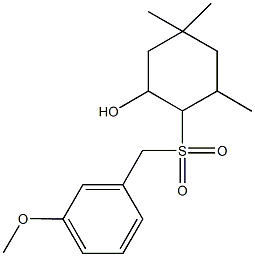 2-[(3-methoxybenzyl)sulfonyl]-3,5,5-trimethylcyclohexanol Struktur