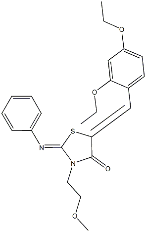 5-(2,4-diethoxybenzylidene)-3-(2-methoxyethyl)-2-(phenylimino)-1,3-thiazolidin-4-one Struktur