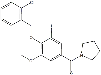 1-{4-[(2-chlorobenzyl)oxy]-3-iodo-5-methoxybenzothioyl}pyrrolidine Struktur