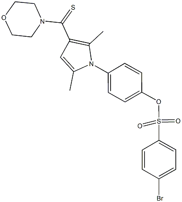 4-[2,5-dimethyl-3-(4-morpholinylcarbothioyl)-1H-pyrrol-1-yl]phenyl 4-bromobenzenesulfonate Struktur