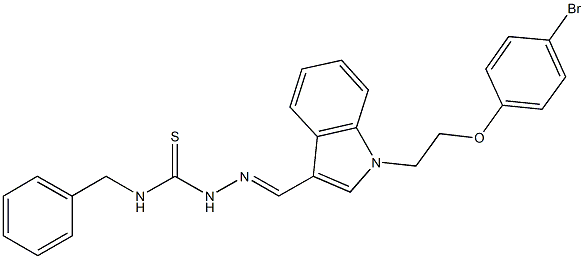 1-[2-(4-bromophenoxy)ethyl]-1H-indole-3-carbaldehyde N-benzylthiosemicarbazone Struktur