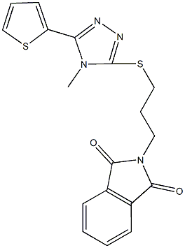 2-(3-{[4-methyl-5-(2-thienyl)-4H-1,2,4-triazol-3-yl]sulfanyl}propyl)-1H-isoindole-1,3(2H)-dione Struktur