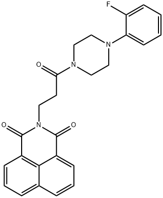 2-{3-[4-(2-fluorophenyl)-1-piperazinyl]-3-oxopropyl}-1H-benzo[de]isoquinoline-1,3(2H)-dione Struktur