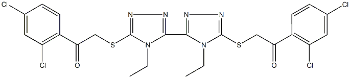 5,5'-bis(1-(2,4-dichlorophenyl)-2-[(4-ethyl-4H-1,2,4-triazol-3-yl)sulfanyl]ethanone) Struktur