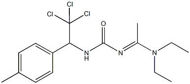 N-[1-(diethylamino)ethylidene]-N'-[2,2,2-trichloro-1-(4-methylphenyl)ethyl]urea Struktur