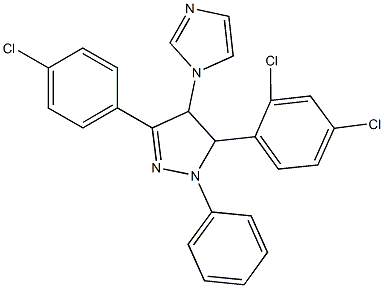 3-(4-chlorophenyl)-5-(2,4-dichlorophenyl)-4-(1H-imidazol-1-yl)-1-phenyl-4,5-dihydro-1H-pyrazole Struktur