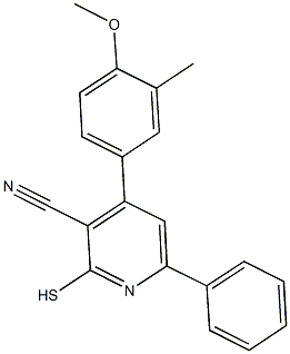 4-(4-methoxy-3-methylphenyl)-6-phenyl-2-sulfanylnicotinonitrile Struktur