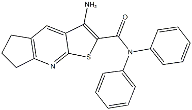 3-amino-N,N-diphenyl-6,7-dihydro-5H-cyclopenta[b]thieno[3,2-e]pyridine-2-carboxamide Struktur