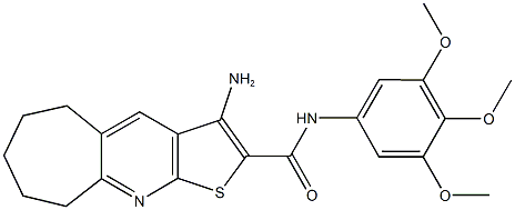 3-amino-N-(3,4,5-trimethoxyphenyl)-6,7,8,9-tetrahydro-5H-cyclohepta[b]thieno[3,2-e]pyridine-2-carboxamide Struktur