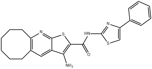 3-amino-N-(4-phenyl-1,3-thiazol-2-yl)-5,6,7,8,9,10-hexahydrocycloocta[b]thieno[3,2-e]pyridine-2-carboxamide Struktur