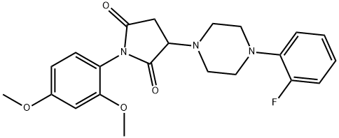 1-(2,4-dimethoxyphenyl)-3-[4-(2-fluorophenyl)piperazin-1-yl]pyrrolidine-2,5-dione Struktur