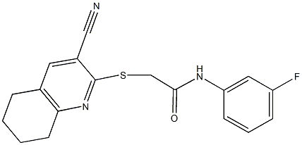 2-[(3-cyano-5,6,7,8-tetrahydroquinolin-2-yl)sulfanyl]-N-(3-fluorophenyl)acetamide Struktur