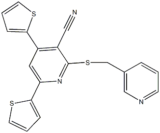 2-[(3-pyridinylmethyl)sulfanyl]-4,6-di(2-thienyl)nicotinonitrile Struktur