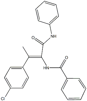 N-[1-(anilinocarbonyl)-2-(4-chlorophenyl)-1-propenyl]benzamide Struktur