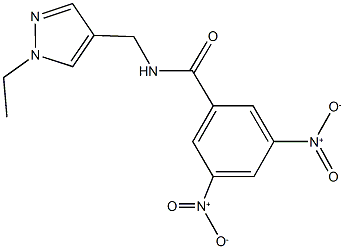 N-[(1-ethyl-1H-pyrazol-4-yl)methyl]-3,5-bisnitrobenzamide Struktur