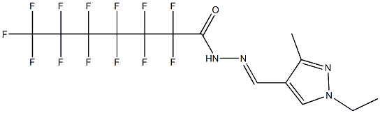 N'-[(1-ethyl-3-methyl-1H-pyrazol-4-yl)methylene]-2,2,3,3,4,4,5,5,6,6,7,7,7-tridecafluoroheptanohydrazide Struktur