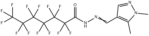 N'-[(1,5-dimethyl-1H-pyrazol-4-yl)methylene]-2,2,3,3,4,4,5,5,6,6,7,7,7-tridecafluoroheptanohydrazide Struktur