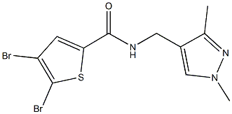 4,5-dibromo-N-[(1,3-dimethyl-1H-pyrazol-4-yl)methyl]-2-thiophenecarboxamide Struktur