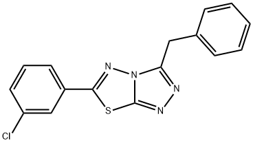 3-benzyl-6-(3-chlorophenyl)[1,2,4]triazolo[3,4-b][1,3,4]thiadiazole Struktur