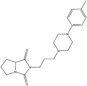 2-{3-[4-(4-methylphenyl)-1-piperazinyl]propyl}tetrahydro-1H-pyrrolo[1,2-c]imidazole-1,3(2H)-dione Struktur