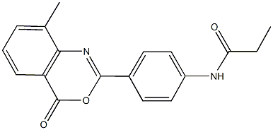 N-[4-(8-methyl-4-oxo-4H-3,1-benzoxazin-2-yl)phenyl]propanamide Struktur