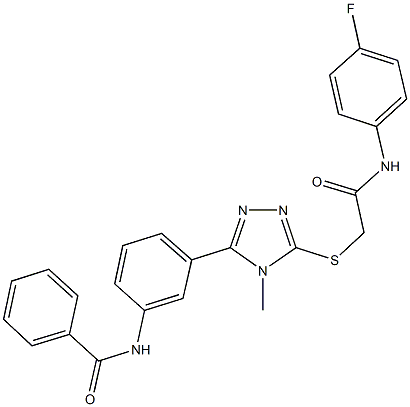 N-[3-(5-{[2-(4-fluoroanilino)-2-oxoethyl]sulfanyl}-4-methyl-4H-1,2,4-triazol-3-yl)phenyl]benzamide Struktur