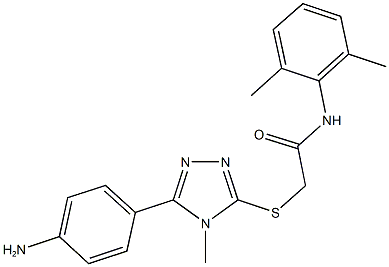 2-{[5-(4-aminophenyl)-4-methyl-4H-1,2,4-triazol-3-yl]sulfanyl}-N-(2,6-dimethylphenyl)acetamide Struktur