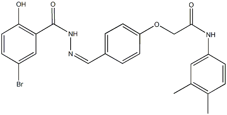 2-{4-[2-(5-bromo-2-hydroxybenzoyl)carbohydrazonoyl]phenoxy}-N-(3,4-dimethylphenyl)acetamide Struktur