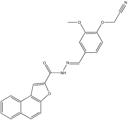 N'-[4-(cyanomethoxy)-3-methoxybenzylidene]naphtho[2,1-b]furan-2-carbohydrazide Struktur