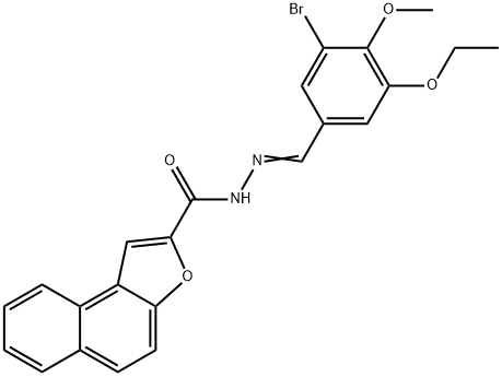 N'-(3-bromo-5-ethoxy-4-methoxybenzylidene)naphtho[2,1-b]furan-2-carbohydrazide Struktur