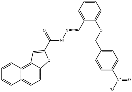 N'-[2-({4-nitrobenzyl}oxy)benzylidene]naphtho[2,1-b]furan-2-carbohydrazide Struktur