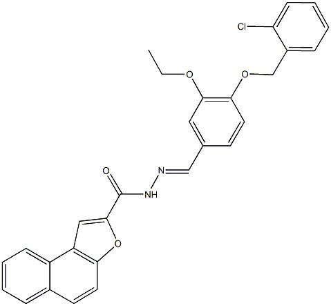 N'-{4-[(2-chlorobenzyl)oxy]-3-ethoxybenzylidene}naphtho[2,1-b]furan-2-carbohydrazide Struktur