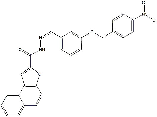 N'-[3-({4-nitrobenzyl}oxy)benzylidene]naphtho[2,1-b]furan-2-carbohydrazide Struktur