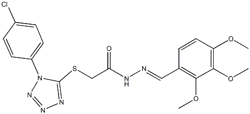 2-{[1-(4-chlorophenyl)-1H-tetraazol-5-yl]sulfanyl}-N'-(2,3,4-trimethoxybenzylidene)acetohydrazide Struktur