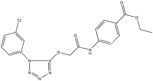 ethyl 4-[({[1-(3-chlorophenyl)-1H-tetraazol-5-yl]sulfanyl}acetyl)amino]benzoate Struktur