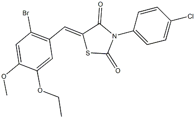 5-(2-bromo-5-ethoxy-4-methoxybenzylidene)-3-(4-chlorophenyl)-1,3-thiazolidine-2,4-dione Struktur