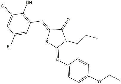 5-(5-bromo-3-chloro-2-hydroxybenzylidene)-2-[(4-ethoxyphenyl)imino]-3-propyl-1,3-thiazolidin-4-one Struktur