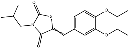 5-(3,4-diethoxybenzylidene)-3-isobutyl-1,3-thiazolidine-2,4-dione Struktur