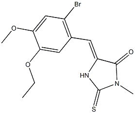 5-(2-bromo-5-ethoxy-4-methoxybenzylidene)-3-methyl-2-thioxo-4-imidazolidinone Struktur