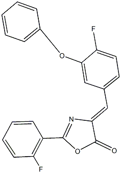 4-(4-fluoro-3-phenoxybenzylidene)-2-(2-fluorophenyl)-1,3-oxazol-5(4H)-one Struktur