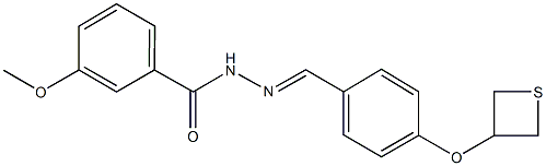 3-methoxy-N'-[4-(3-thietanyloxy)benzylidene]benzohydrazide Struktur