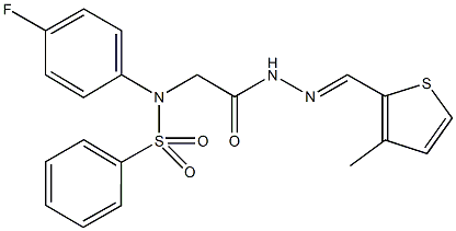 N-(4-fluorophenyl)-N-(2-{2-[(3-methyl-2-thienyl)methylene]hydrazino}-2-oxoethyl)benzenesulfonamide Struktur