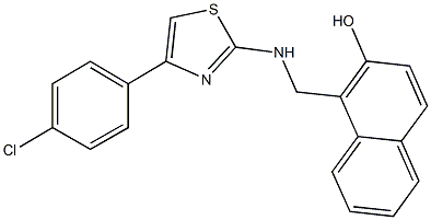 1-({[4-(4-chlorophenyl)-1,3-thiazol-2-yl]amino}methyl)-2-naphthol Struktur