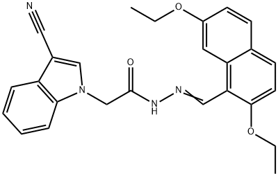 2-(3-cyano-1H-indol-1-yl)-N'-[(2,7-diethoxy-1-naphthyl)methylene]acetohydrazide Struktur