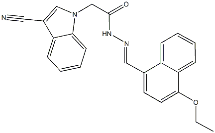 2-(3-cyano-1H-indol-1-yl)-N'-[(4-ethoxy-1-naphthyl)methylene]acetohydrazide Struktur