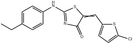 5-[(5-chloro-2-thienyl)methylene]-2-[(4-ethylphenyl)imino]-1,3-thiazolidin-4-one Struktur