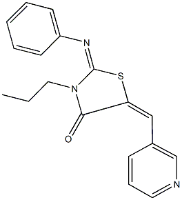 2-(phenylimino)-3-propyl-5-(3-pyridinylmethylene)-1,3-thiazolidin-4-one Struktur